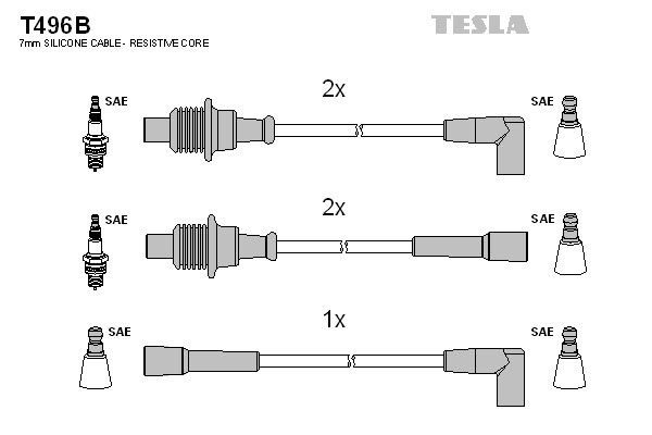 TESLA Gyújtókábel készlet T496B_TES