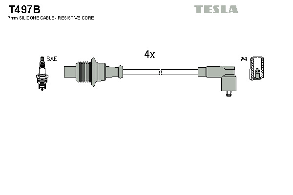 TESLA Gyújtókábel készlet T497B_TES