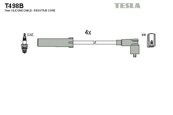 TESLA Gyújtókábel készlet T498B_TES