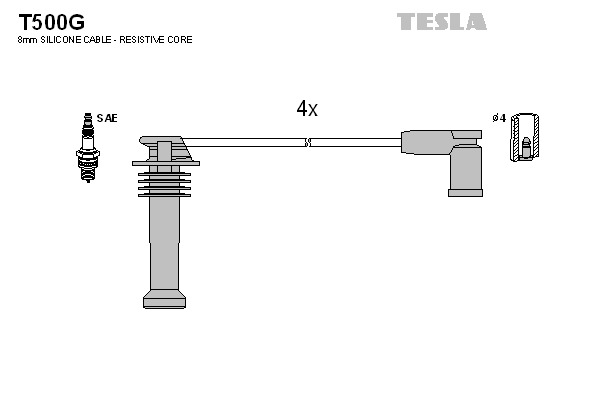 TESLA Gyújtókábel készlet T500G_TES