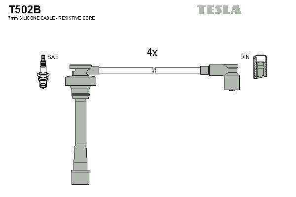 TESLA Gyújtókábel készlet T502B_TES