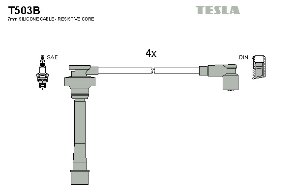 TESLA Gyújtókábel készlet T503B_TES