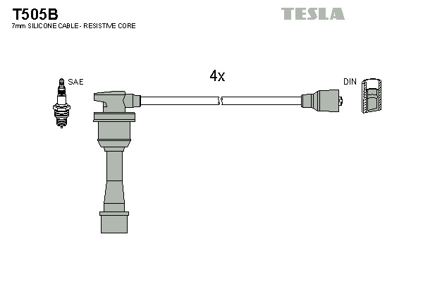 TESLA Gyújtókábel készlet T505B_TES