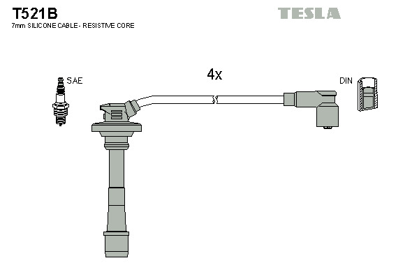 TESLA Gyújtókábel készlet T521B_TES