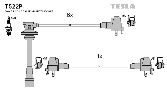 TESLA Gyújtókábel készlet T522P_TES