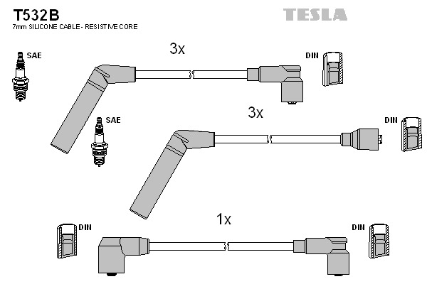 TESLA Gyújtókábel készlet T532B_TES