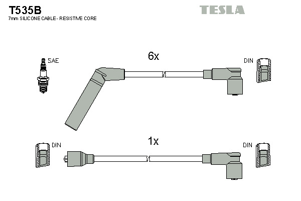 TESLA Gyújtókábel készlet T535B_TES