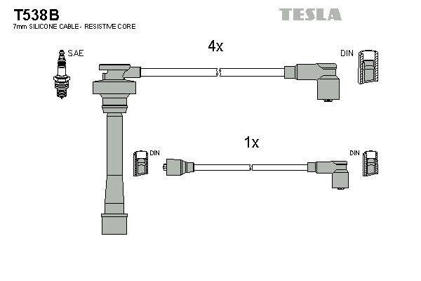 TESLA Gyújtókábel készlet T538B_TES