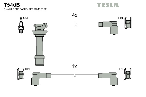 TESLA Gyújtókábel készlet T540B_TES