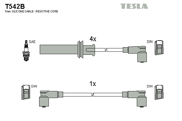 TESLA Gyújtókábel készlet T542B_TES