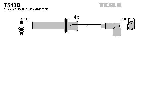 TESLA Gyújtókábel készlet T543B_TES