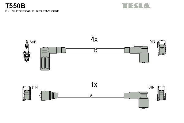 TESLA Gyújtókábel készlet T550B_TES