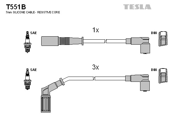 TESLA Gyújtókábel készlet T551B_TES