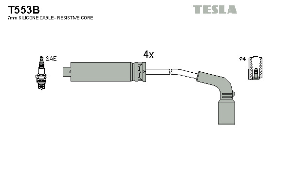 TESLA Gyújtókábel készlet T553B_TES