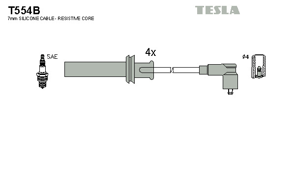 TESLA Gyújtókábel készlet T554B_TES