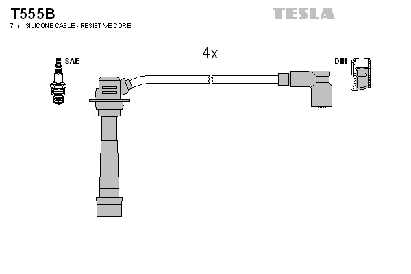 TESLA Gyújtókábel készlet T555B_TES