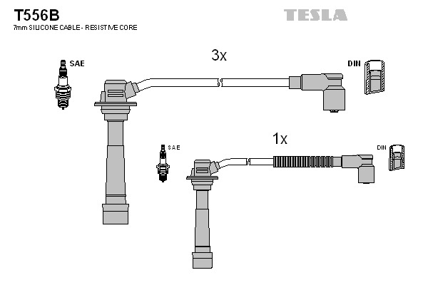 TESLA Gyújtókábel készlet T556B_TES