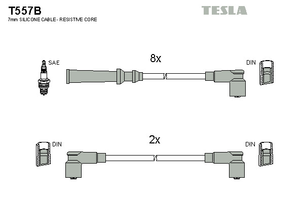 TESLA Gyújtókábel készlet T557B_TES