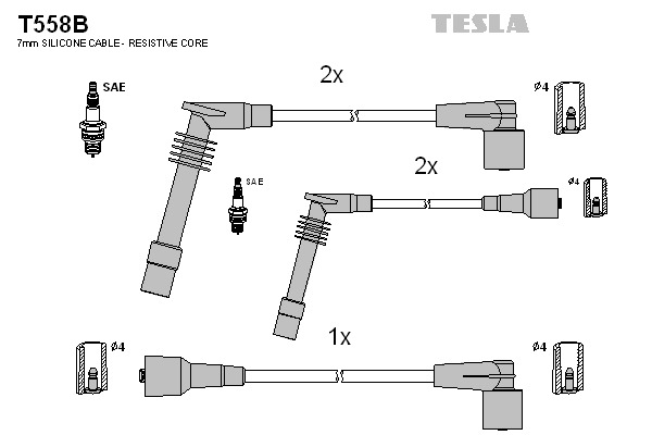 TESLA Gyújtókábel készlet T558B_TES