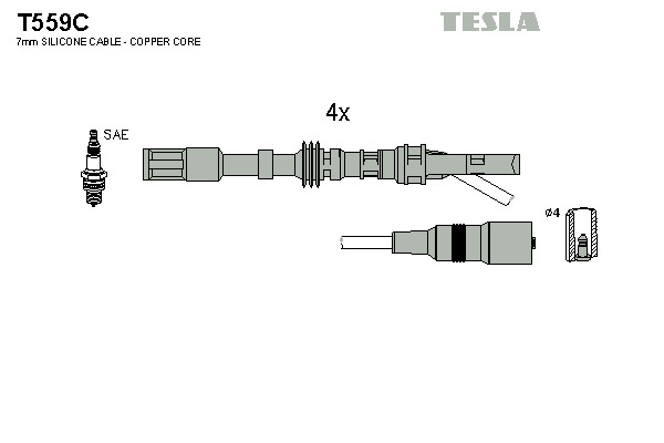 TESLA Gyújtókábel készlet T559C_TES