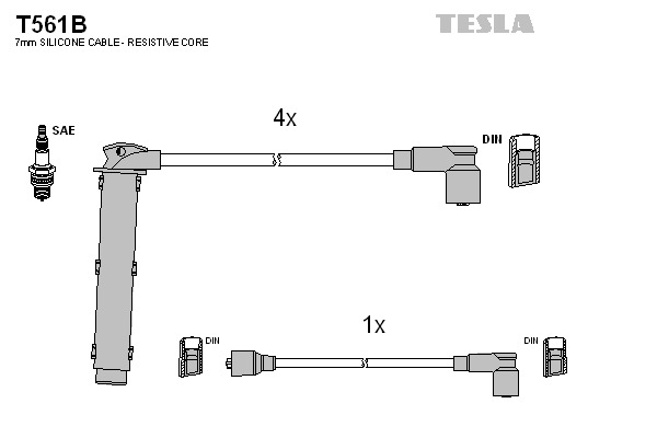 TESLA Gyújtókábel készlet T561B_TES