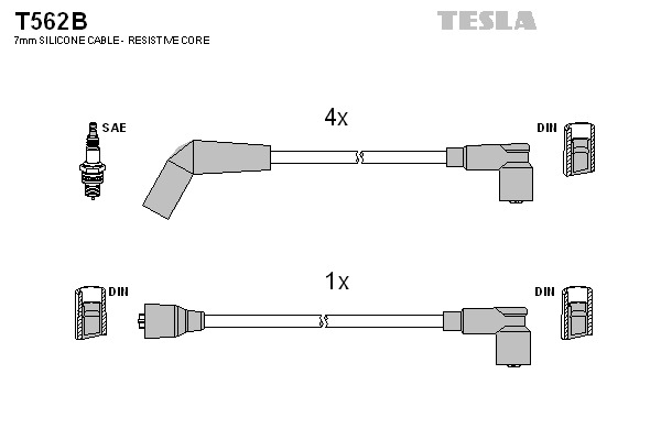 TESLA Gyújtókábel készlet T562B_TES