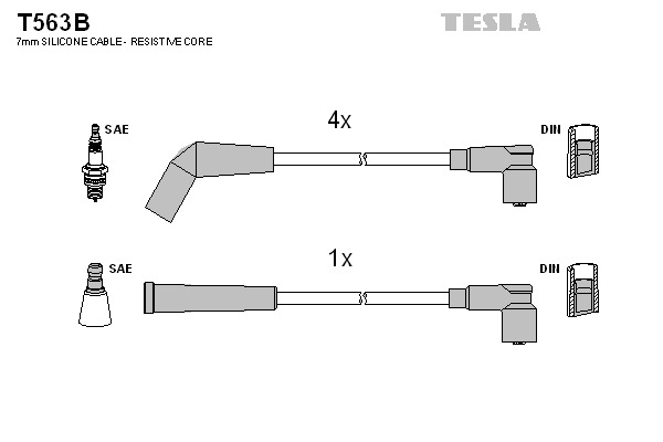 TESLA Gyújtókábel készlet T563B_TES