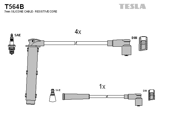 TESLA Gyújtókábel készlet T564B_TES