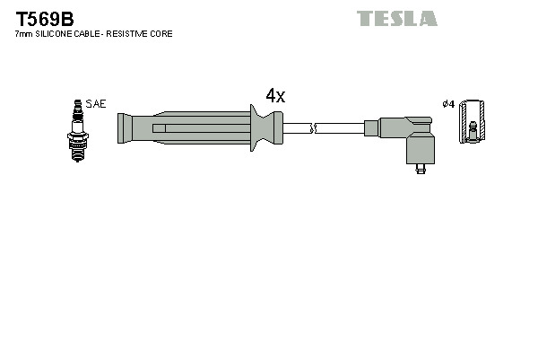 TESLA Gyújtókábel készlet T569B_TES