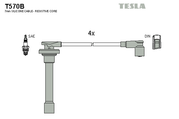 TESLA Gyújtókábel készlet T570B_TES