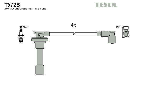 TESLA Gyújtókábel készlet T572B_TES