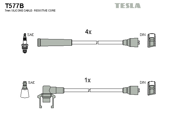 TESLA Gyújtókábel készlet T577B_TES