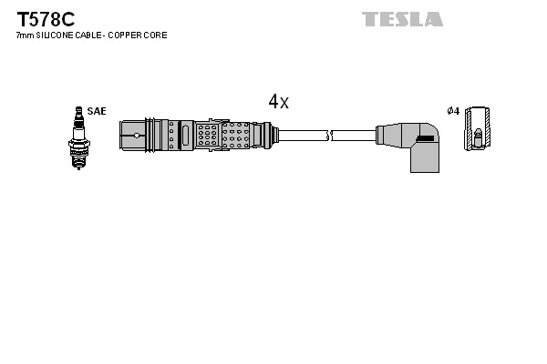 TESLA Gyújtókábel készlet T578C_TES