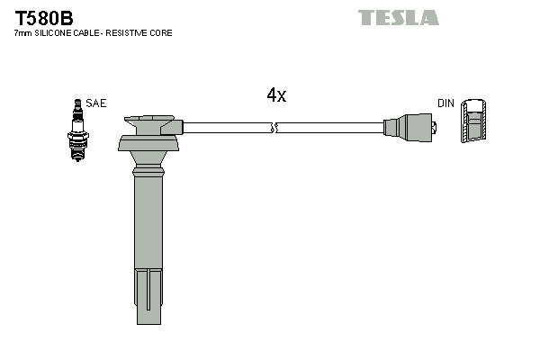 TESLA Gyújtókábel készlet T580B_TES