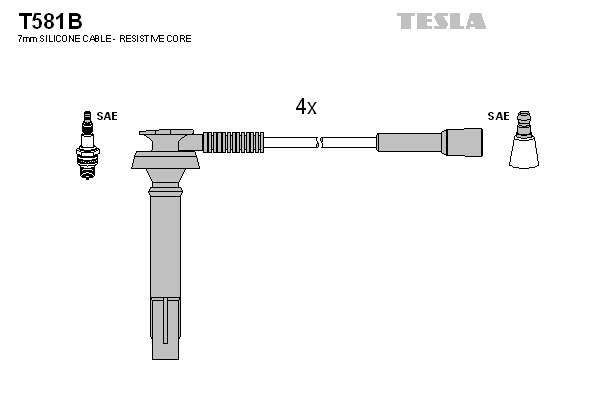 TESLA Gyújtókábel készlet T581B_TES