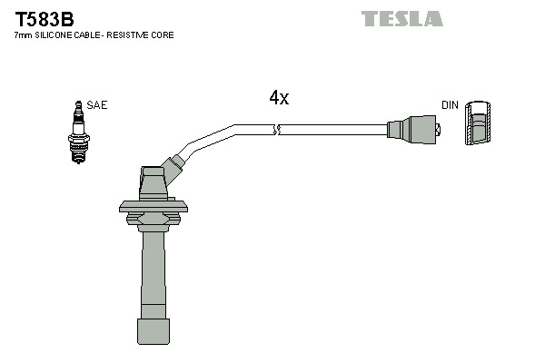 TESLA Gyújtókábel készlet T583B_TES