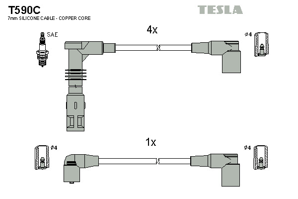 TESLA Gyújtókábel készlet T590C_TES