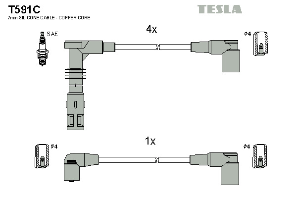 TESLA Gyújtókábel készlet T591C_TES