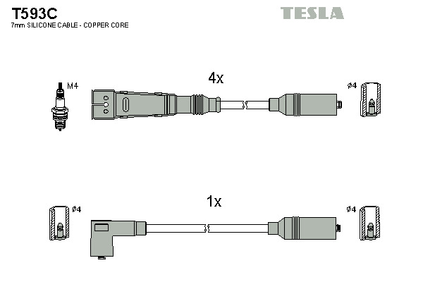 TESLA Gyújtókábel készlet T593C_TES