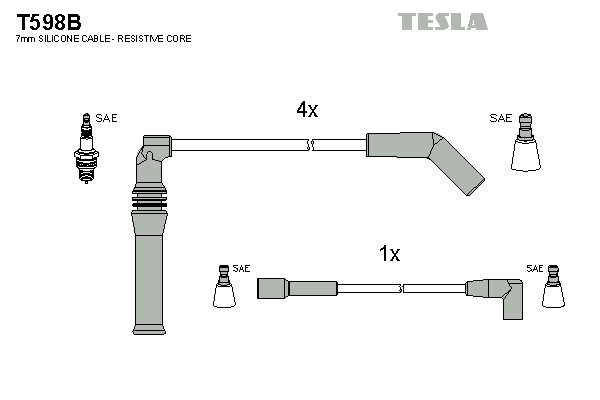 TESLA Gyújtókábel készlet T598B_TES