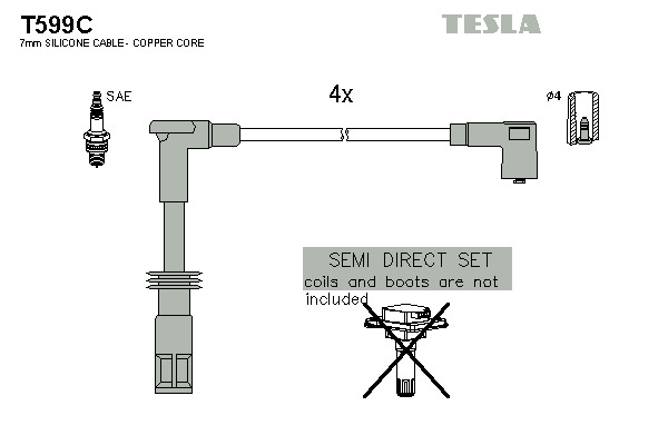 TESLA Gyújtókábel készlet T599C_TES