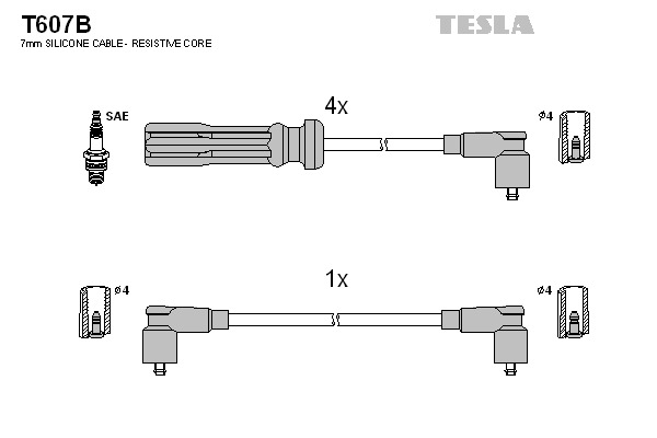 TESLA Gyújtókábel készlet T607B_TES