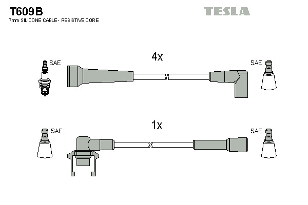 TESLA Gyújtókábel készlet T609B_TES