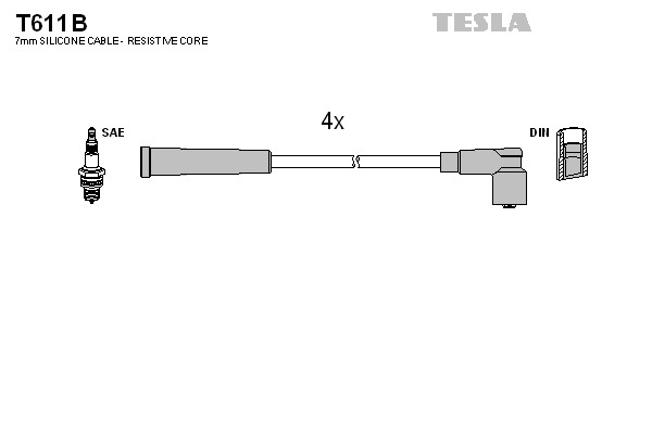 TESLA Gyújtókábel készlet T611B_TES