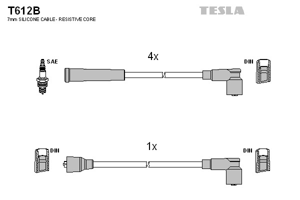 TESLA Gyújtókábel készlet T612B_TES