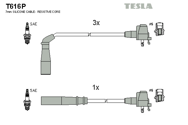 TESLA Gyújtókábel készlet T616P_TES