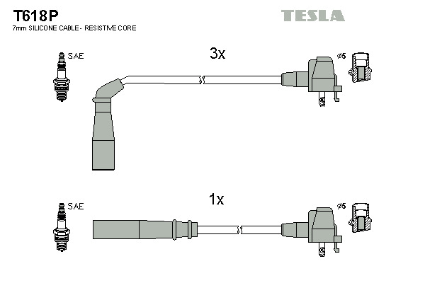 TESLA Gyújtókábel készlet T618P_TES