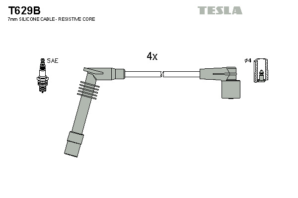 TESLA Gyújtókábel készlet T629B_TES