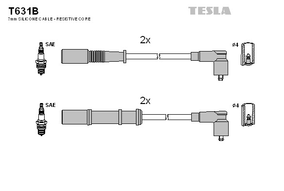 TESLA Gyújtókábel készlet T631B_TES