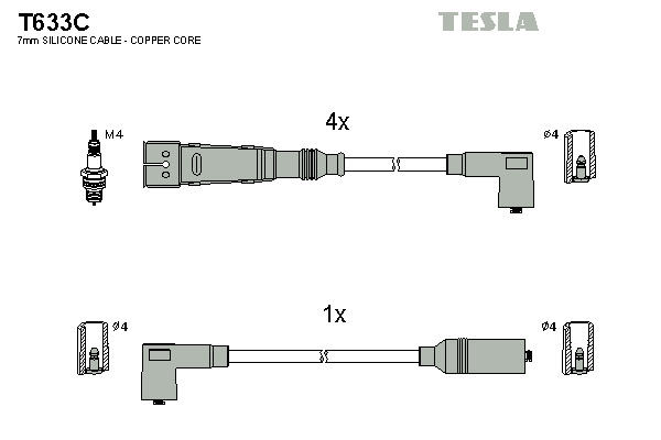 TESLA Gyújtókábel készlet T633C_TES